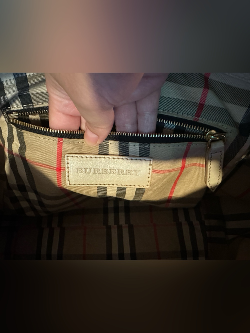 Burberry Pebbled Leather Satchel in Off-White - Picture 9 of 17